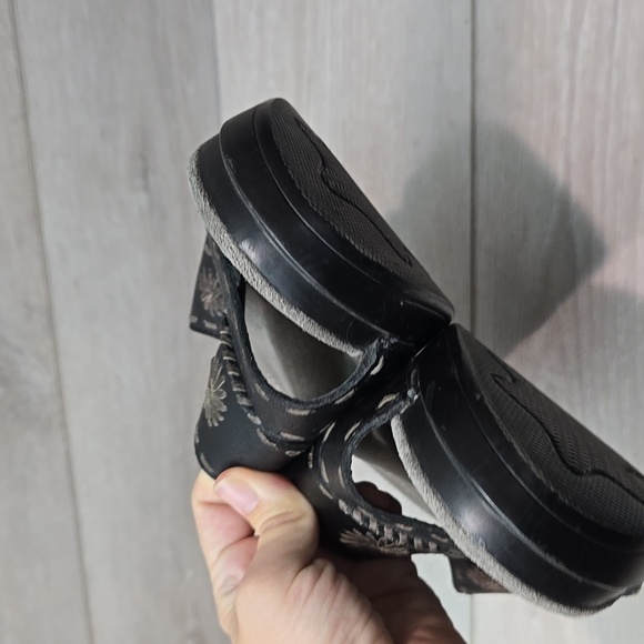 Dansko Women's Black Leather Slide Platform Sandals Shoes Sz 39/9 - Picture 6 of 15